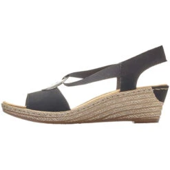 Rieker Fanni H6 Wedge Sandal Black (Women's) -Dansko Shoe Store Blk 5 74441e8a 141c 4642 8824 ddbcd04f77b8
