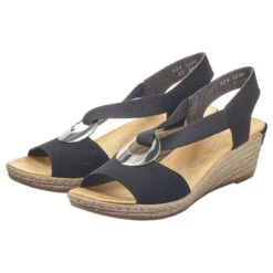 Rieker Fanni H6 Wedge Sandal Black (Women's) -Dansko Shoe Store Blk 7 10cf57d2 2e42 4760 bb51 2129b144d95f