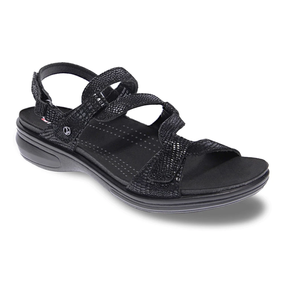 Revere Miami Sandal Black Lizard (Women's) 1 Revere Miami Sandal Black Lizard (Women's)