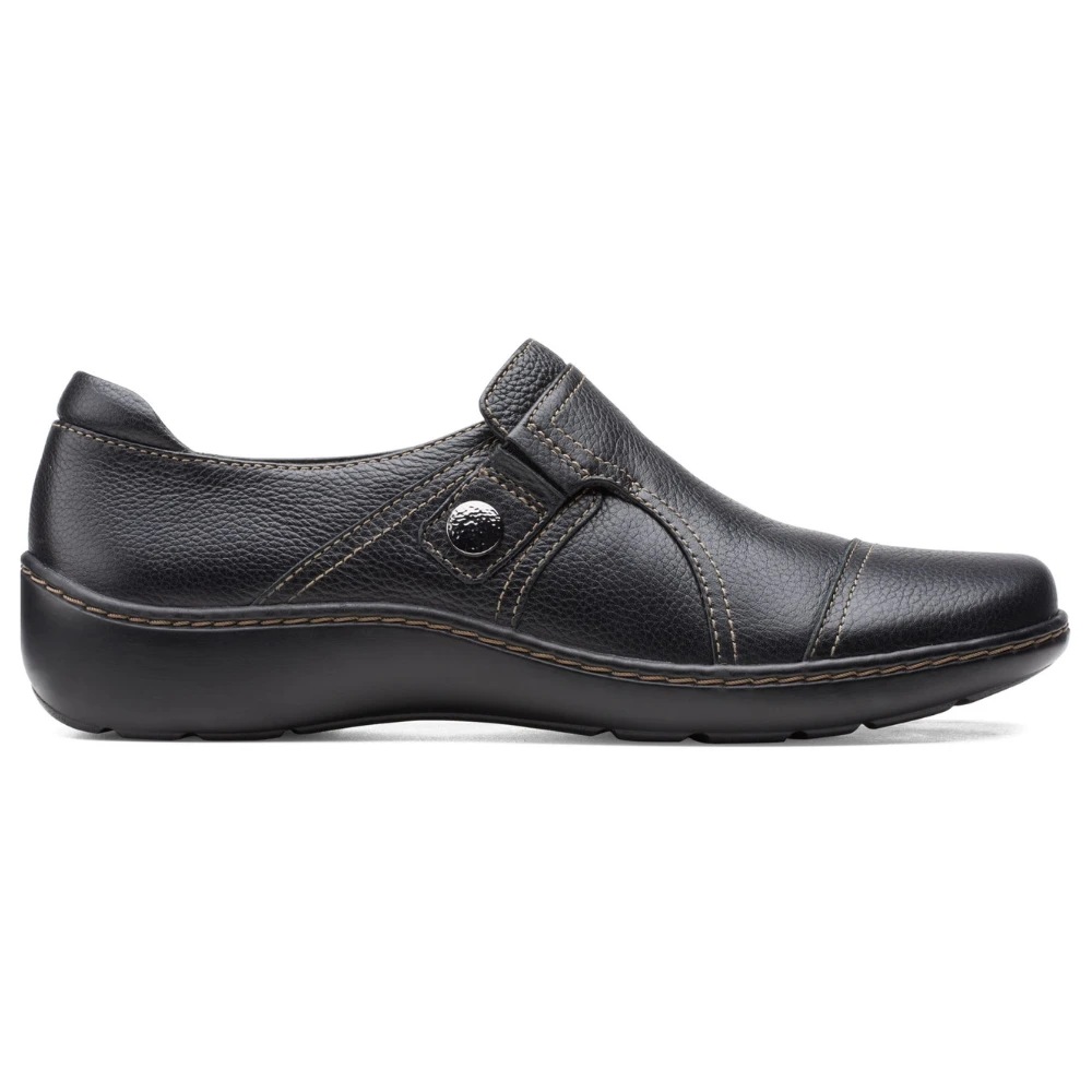 Clarks Cora Poppy Black Leather Slip-On (Women's) 2 Clarks Cora Poppy Black Leather Slip-On (Women's) - Image 2