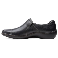 Clarks Cora Poppy Black Leather Slip-On (Women's) 9 Clarks Cora Poppy Black Leather Slip-On (Women's) -Dansko Shoe Store CoraPoppy 2
