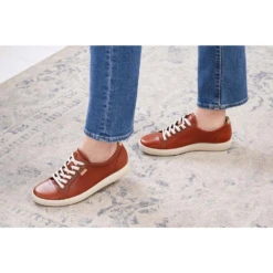 Ecco Soft 7 Cognac Leather Sneaker (Women's) -Dansko Shoe Store EccoCogna