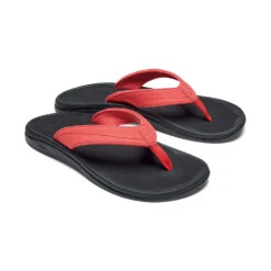 OluKai 'Ohana Flip Flop Sandal Hot Coral / Black (Women's) -Dansko Shoe Store HotCor 4