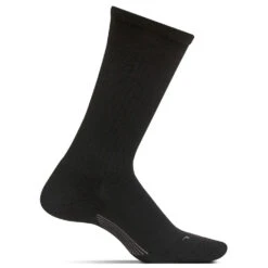 Feetures Classic Rib Cushion Crew In Black (Men's)