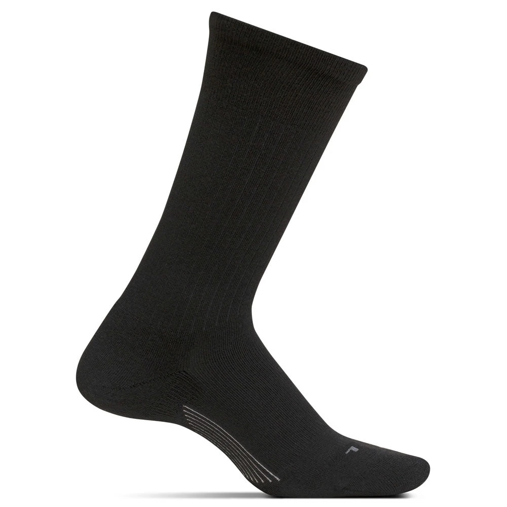 Feetures Classic Rib Cushion Crew In Black (Men's) 1 Feetures Classic Rib Cushion Crew In Black (Men's)