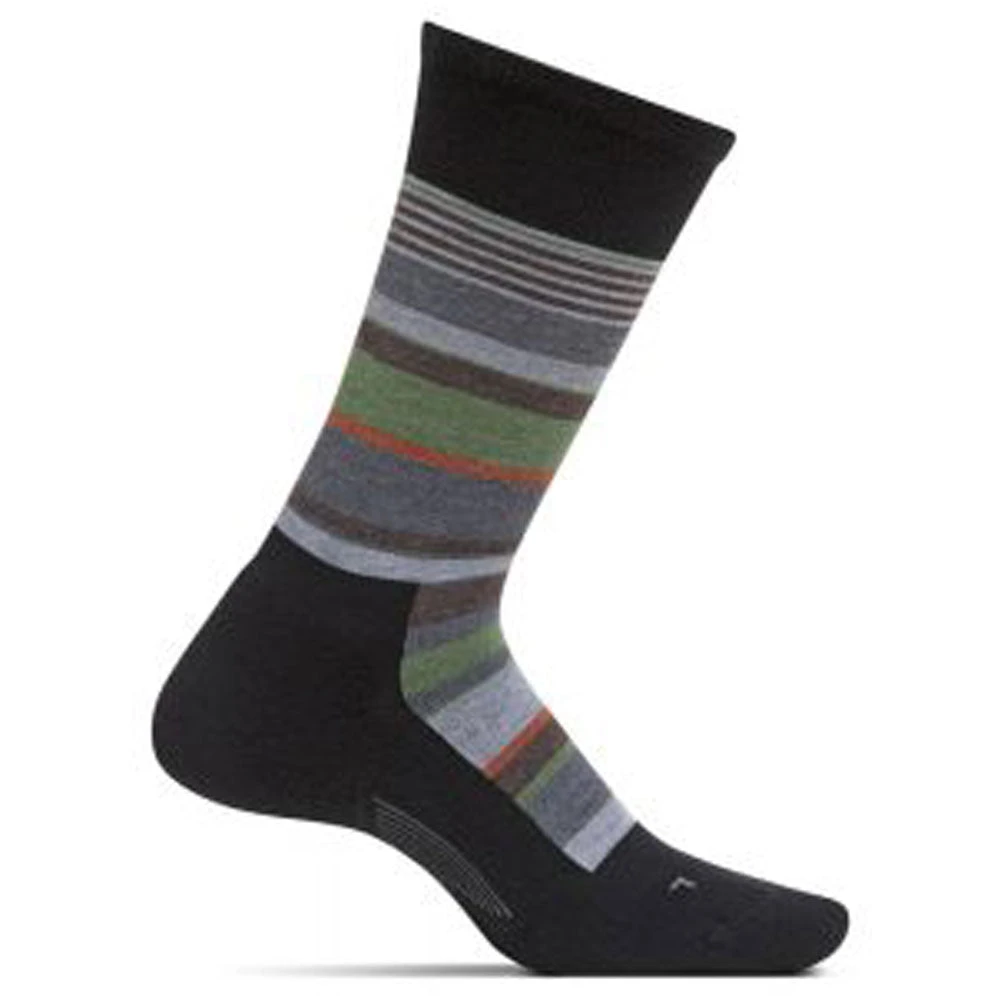 Feetures Be Bold Cushion Crew Socks In Black Multi (Men's) 1 Feetures Be Bold Cushion Crew Socks In Black Multi (Men's)