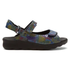Wolky Pichu Sandal In Jeans Blue Mulit Color Fantasy (Women's) -Dansko Shoe Store MAR02432C