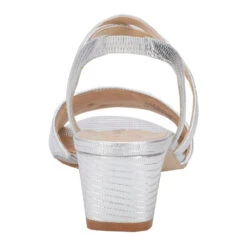 Walking Cradles Liza Heel Silver Lizard Print Leather (Women's) -Dansko Shoe Store Sil 6