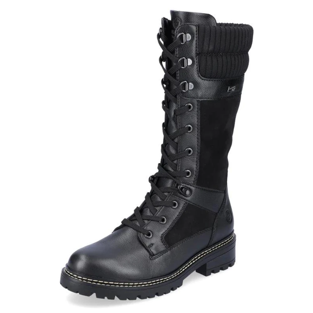 Remonte D0B76 Stefanie 76 Black Leather High Boot (Women's) 1 Remonte D0B76 Stefanie 76 Black Leather High Boot (Women's)