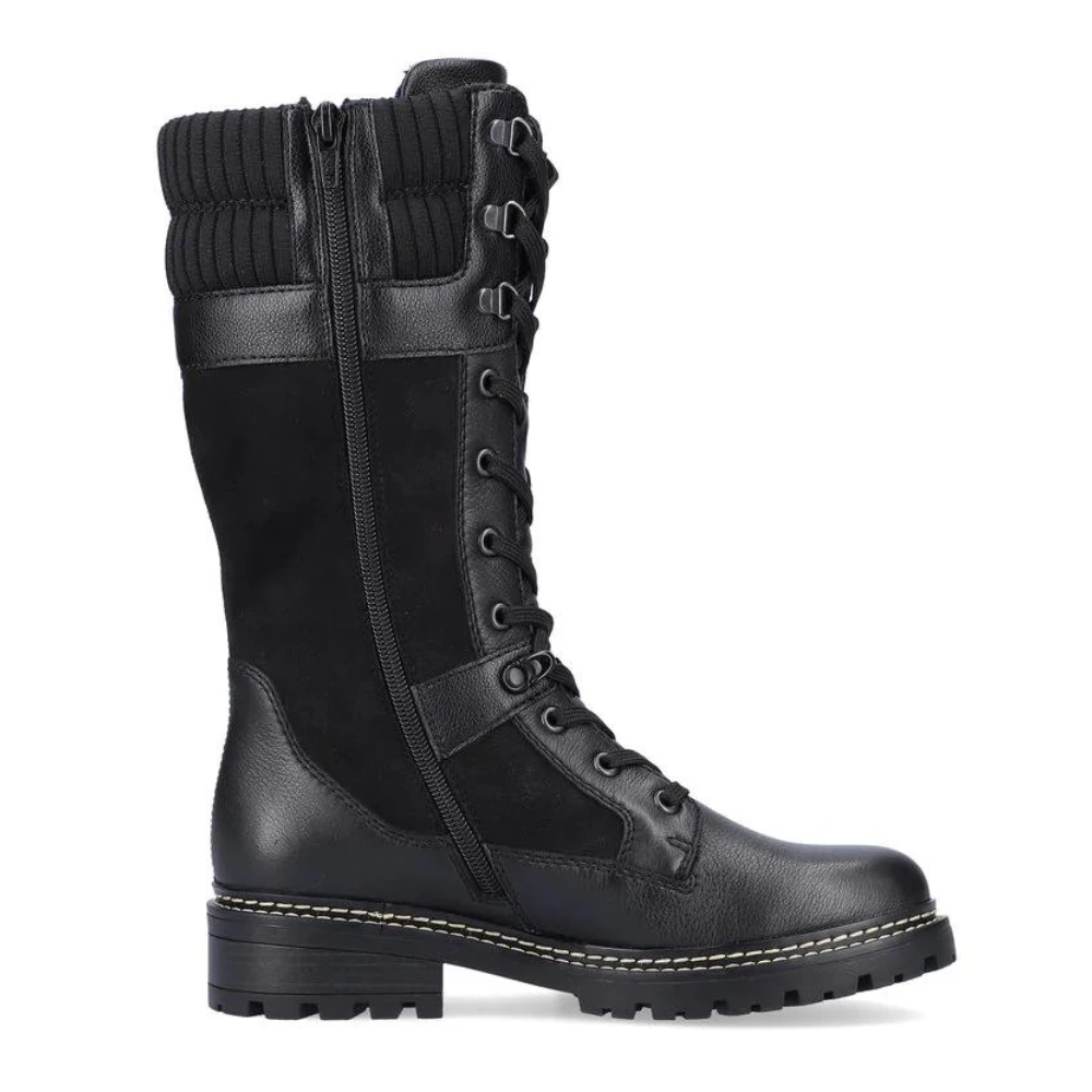 Remonte D0B76 Stefanie 76 Black Leather High Boot (Women's) 2 Remonte D0B76 Stefanie 76 Black Leather High Boot (Women's) - Image 2