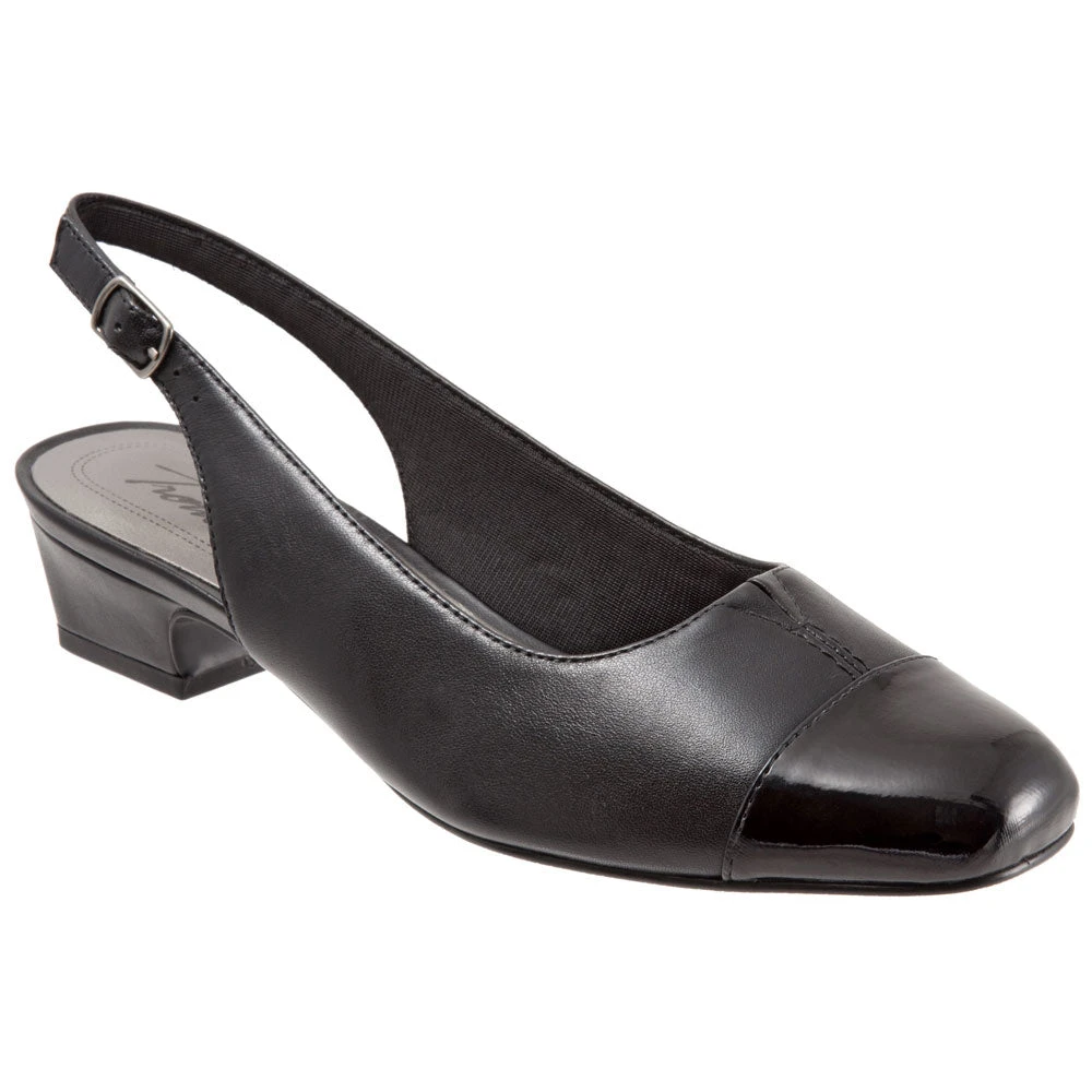 Trotters Dea Heel Black Leather/Patent Combi (Women's) 1 Trotters Dea Heel Black Leather/Patent Combi (Women's)