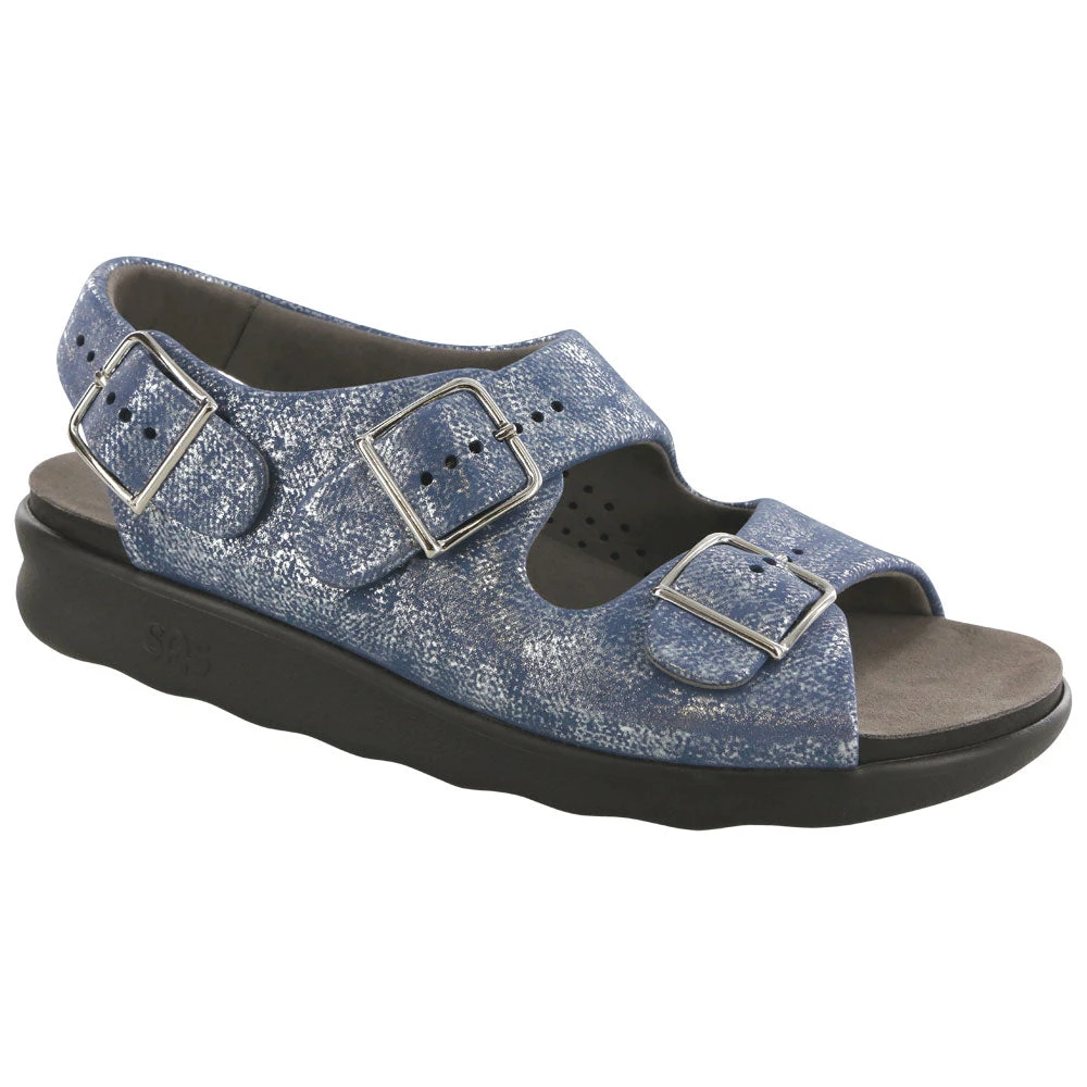 SAS Relaxed Sandal Silver Blue Leather (Women's) 1 SAS Relaxed Sandal Silver Blue Leather (Women's)