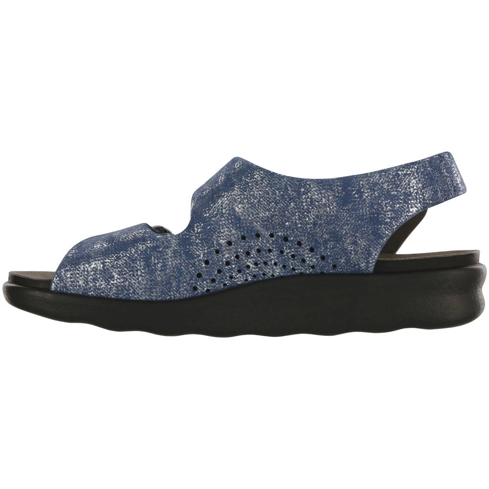 SAS Relaxed Sandal Silver Blue Leather (Women's) 2 SAS Relaxed Sandal Silver Blue Leather (Women's) - Image 2