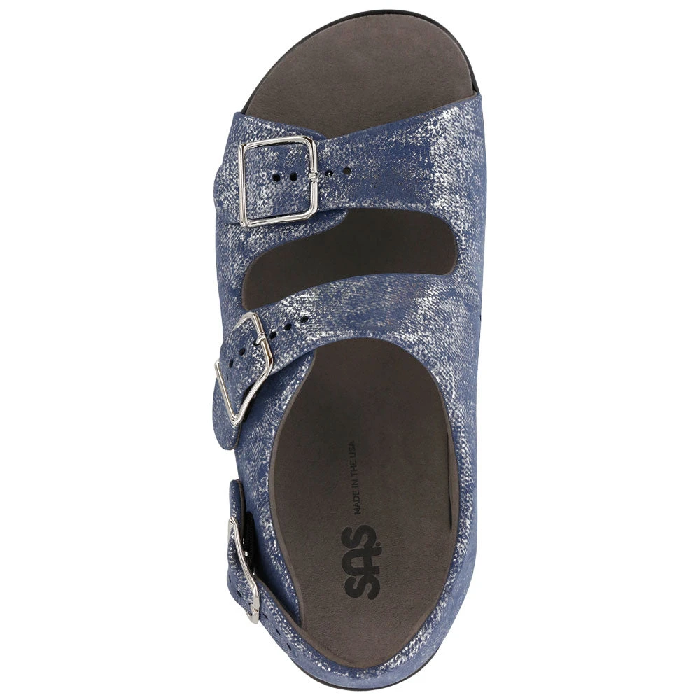 SAS Relaxed Sandal Silver Blue Leather (Women's) 6 SAS Relaxed Sandal Silver Blue Leather (Women's) - Image 6
